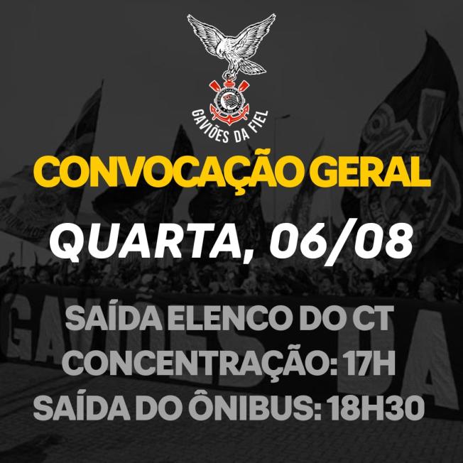 CONVOCAÇÃO GERAL PARA APOIO AO ELENCO NO CT JOAQUIM GRAVA 